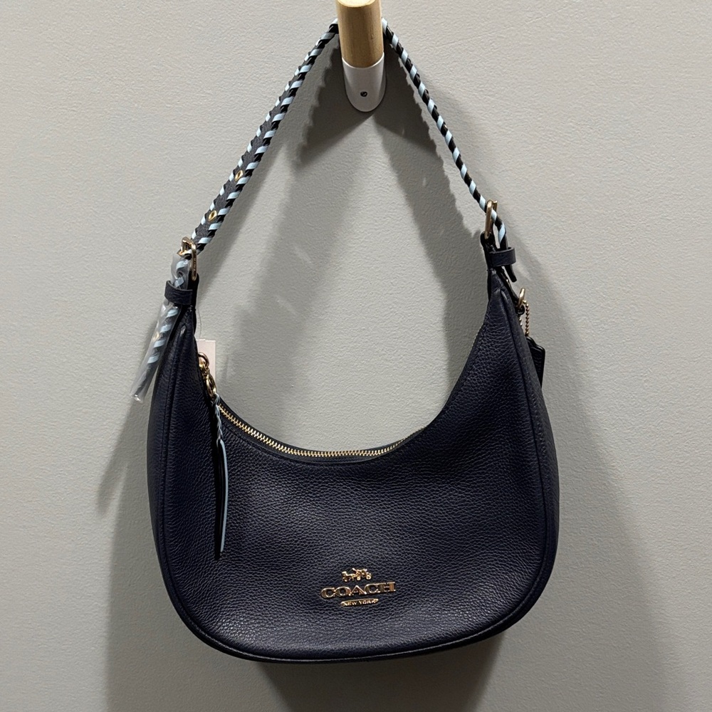 Coach Midnight Blue Leather Shoulder Bag